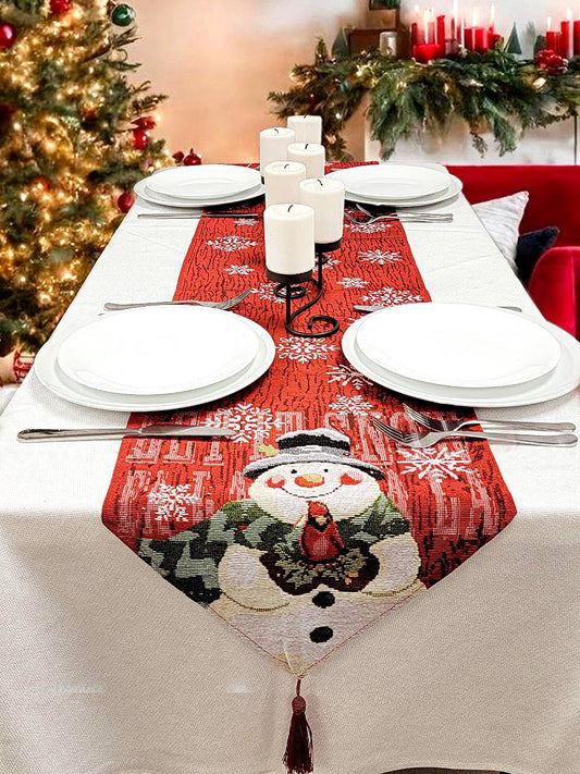 Snowman Christmas Red Table Runner F07M5-8F-0