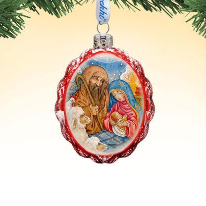 Nativity Glass Ornament Keepsake,, Nativity Inspirational Decor - 772029-1
