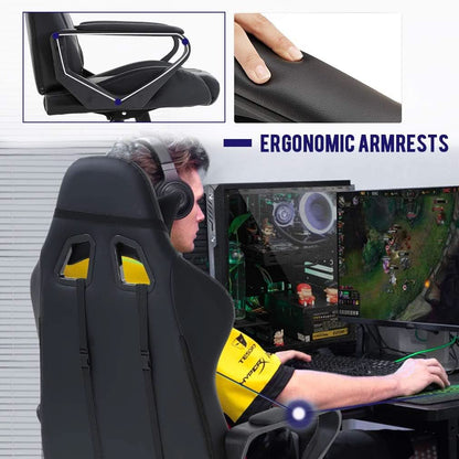 Ergonomic Gaming Chair White With Lumbar Support High Back-4