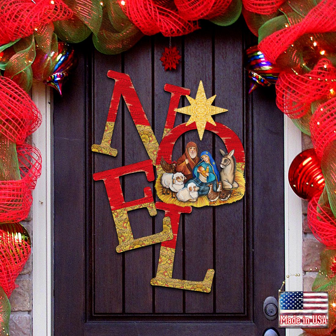 Noel Nativity Christmas Nativity Door Decor by G. DeBrekht - Nativity Holiday Decor - 8121458H-0