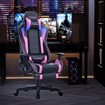 Ergonomic Gaming Chair With Bluetooth Speakers And Footrest-1