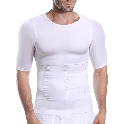 Men's Slimming Shaper Chest Tummy Shirt Corset Compression Body