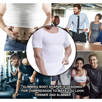 Men's Slimming Shaper Chest Tummy Shirt Corset Compression Body