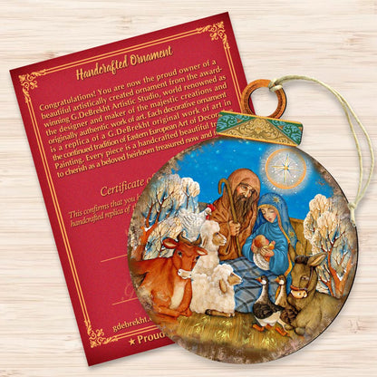 Nativity Ball Wooden Ornaments by Gelsinger - Nativity Holiday Decor - 8023852-3