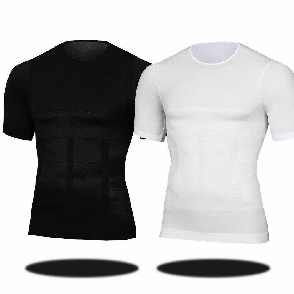 Men's Slimming Shaper Chest Tummy Shirt Corset Compression Body