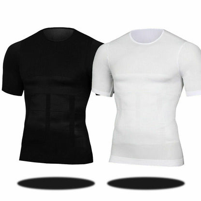 Men's Slimming Shaper Chest Tummy Shirt Corset Compression Body