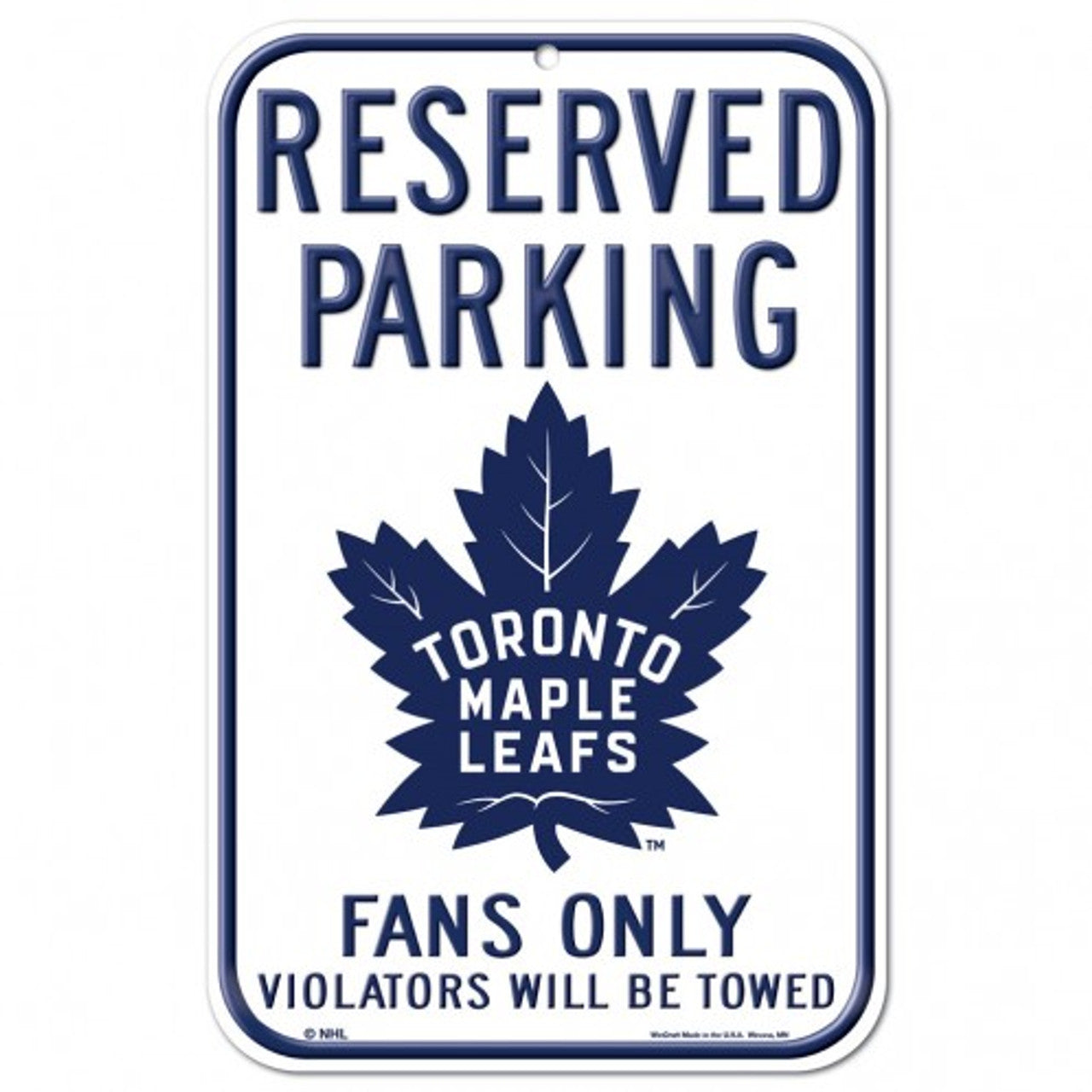 Toronto Maple Leafs Sign 11x17 Plastic Reserved Parking Style