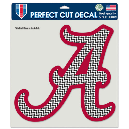 Alabama Crimson Tide?Decal 8x8 Perfect Cut Color Houndstooth Design