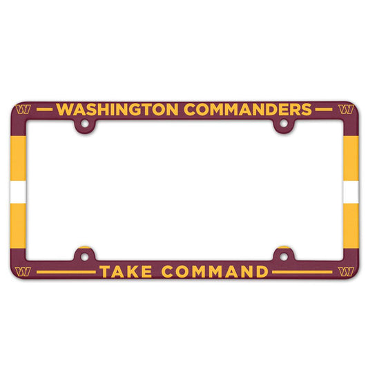 Washington Commanders License Plate Frame Plastic Full Color Style