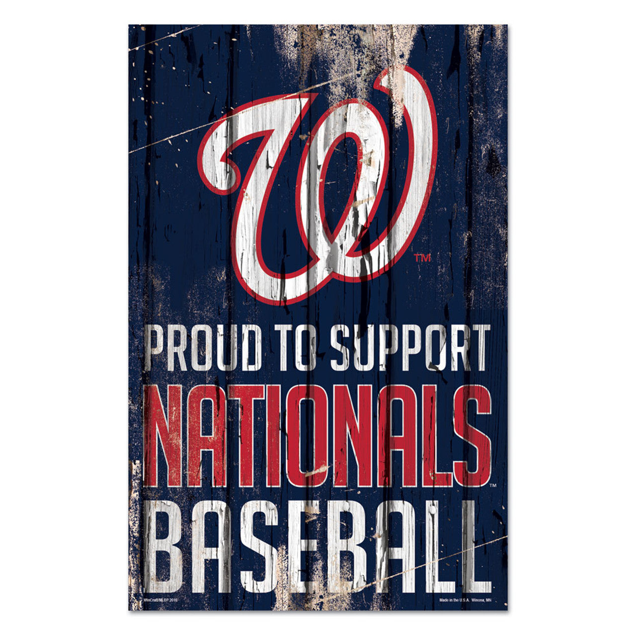 Washington Nationals Sign 11x17 Wood Proud to Support Design - Special Order