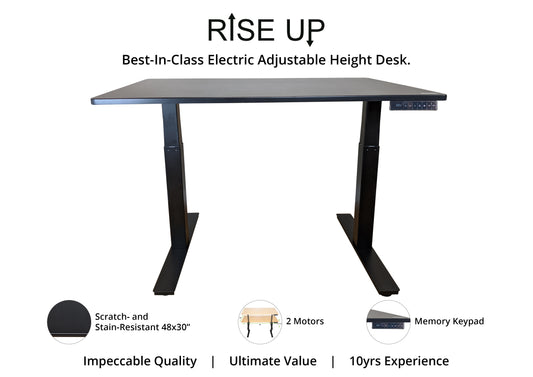 30" Adjustable Black Stainless Steel Standing Desk
