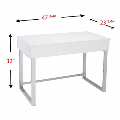 48" Adjustable White Standing Desk Converter
