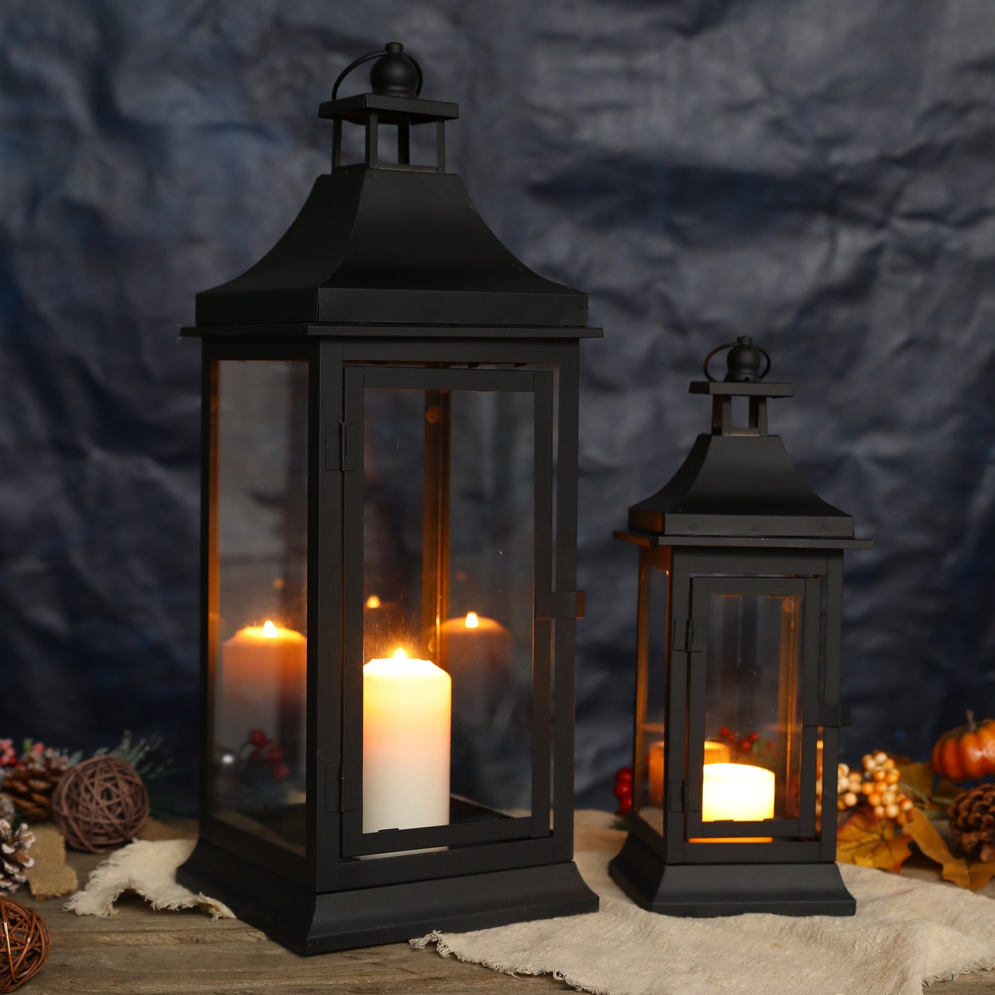 13''&19.5''Tall Outdoor Candle Lanterns（Set of 2）-2