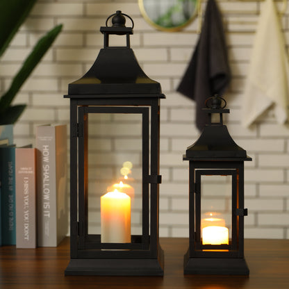 13''&19.5''Tall Outdoor Candle Lanterns（Set of 2）-3
