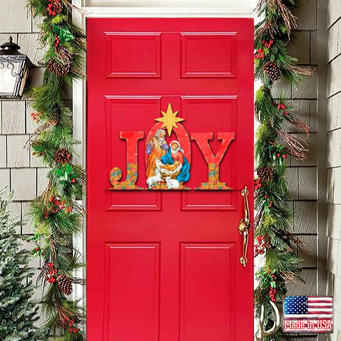 Regal Joy Nativity Christmas Nativity Door Decor by G. DeBrekht - Nativity Holiday Decor - 8121456H-3