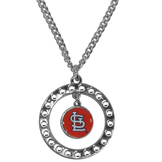 St. Louis Cardinals Necklace Chain Rhinestone Hoop CO