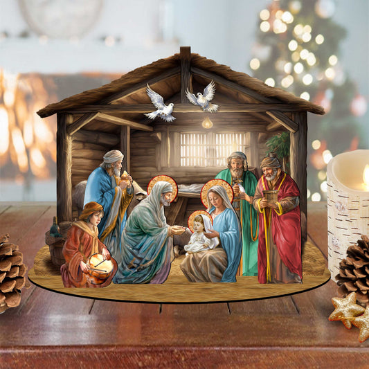 Nativity Scene Decorative Village Set by G. Debrekht Nativity Holiday Decor - 852763-0