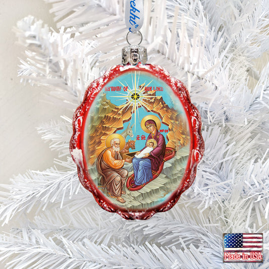 The Nativity Glass Ornament, Nativity Inspirational Decor - 772025-0