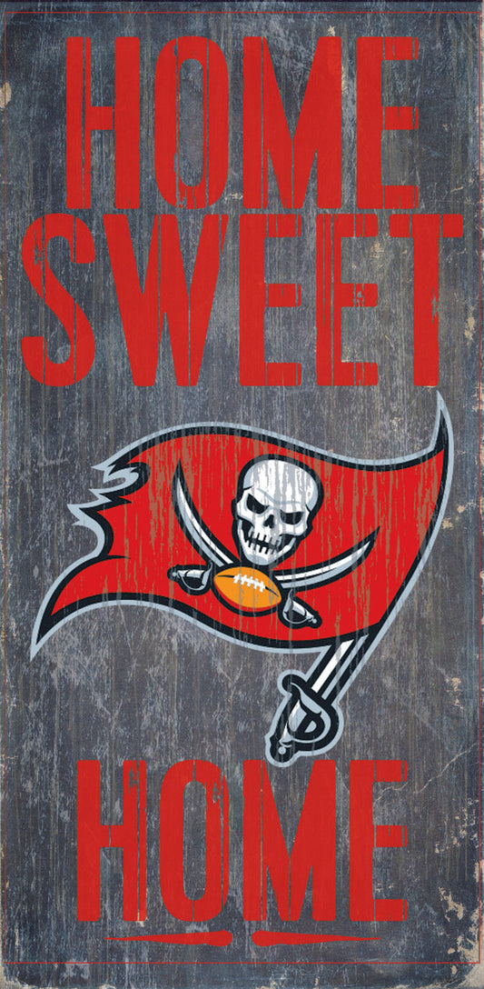 Tampa Bay Buccaneers Wood Sign - Home Sweet Home 6"x12"