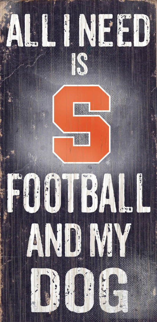 Syracuse Orange Wood Sign - Football and Dog 6x12 - Special Order