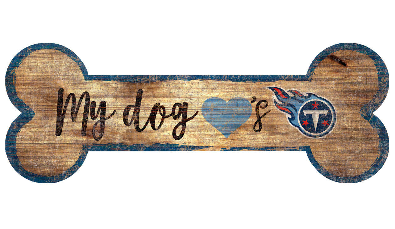 Tennessee Titans Sign Wood 6x12 Dog Bone Shape