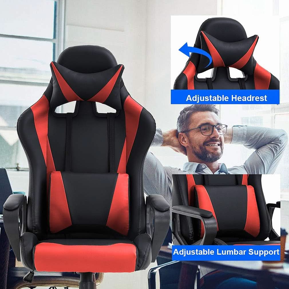 Gaming Chair With Ergonomic Adjustable Lumbar Support-4