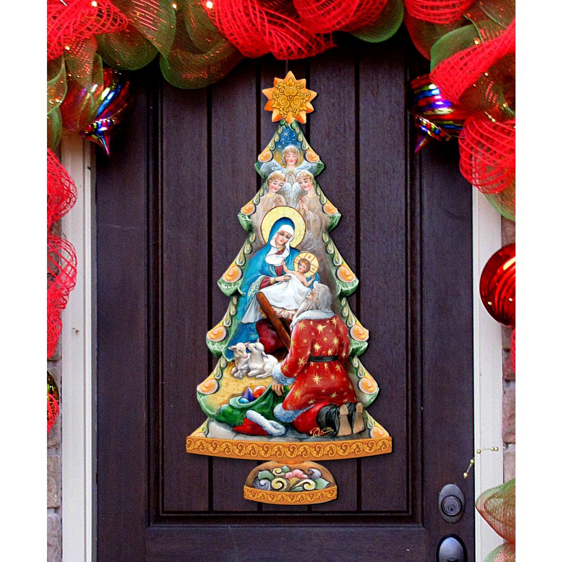 Adoration Nativity Tree Nativity Door Decor by G DeBrekht - Nativity Holiday Decor - 8128833H-0
