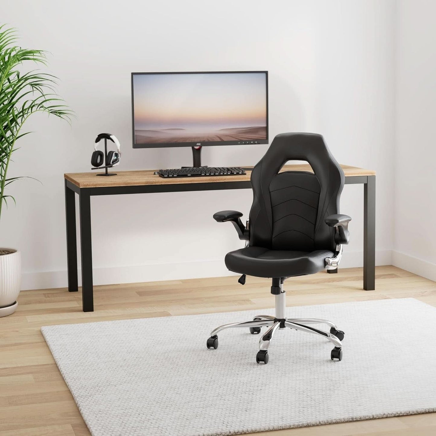 Ergonomic Gaming Chair With Height Adjustability Black-1