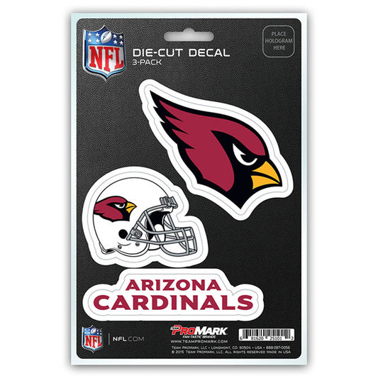 Arizona Cardinals Decal Die Cut Team 3 Pack