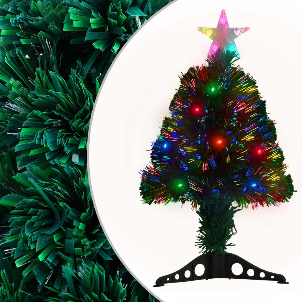 vidaXL Artificial Pre-lit Christmas Tree with Stand Xmas Tree Fiber Optic-6