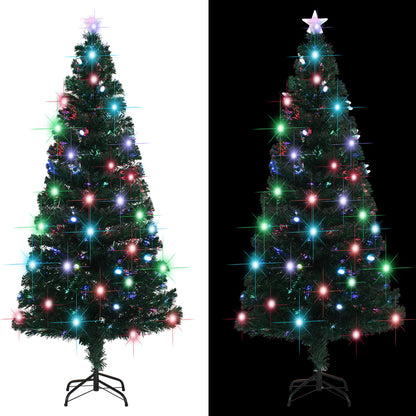 vidaXL Artificial Pre-lit Christmas Tree with Stand Xmas Tree Fiber Optic-2