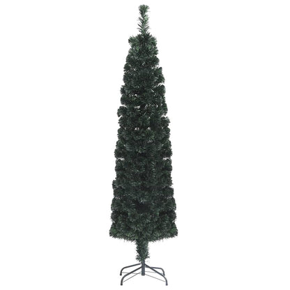 vidaXL Christmas Tree Decoration Artificial Slim Tree with Stand Fiber Optic-1