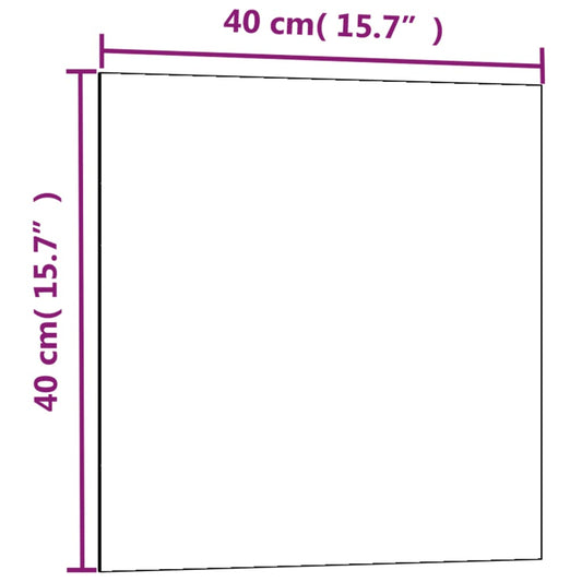 vidaXL Wall-mounted Magnetic Board Black 15.7"x15.7" Tempered Glass