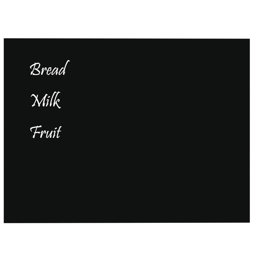 vidaXL Wall-mounted Magnetic Board Black 31.5"x23.6" Tempered Glass