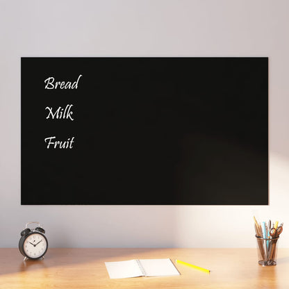 vidaXL Wall-mounted Magnetic Board Black 39.4"x23.6" Tempered Glass