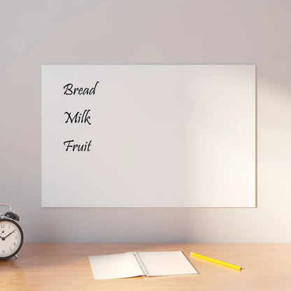 vidaXL Wall-mounted Magnetic Board White 23.6"x15.7" Tempered Glass