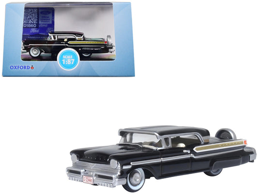 1957 Mercury Montclair Tuxedo Black 1/87 (HO) Scale Diecast Model Car by Oxford Diecast-0