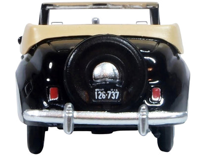 1941 Lincoln Continental Convertible Black with Tan Interior 1/87 (HO) Scale Diecast Model Car by Oxford Diecast-2