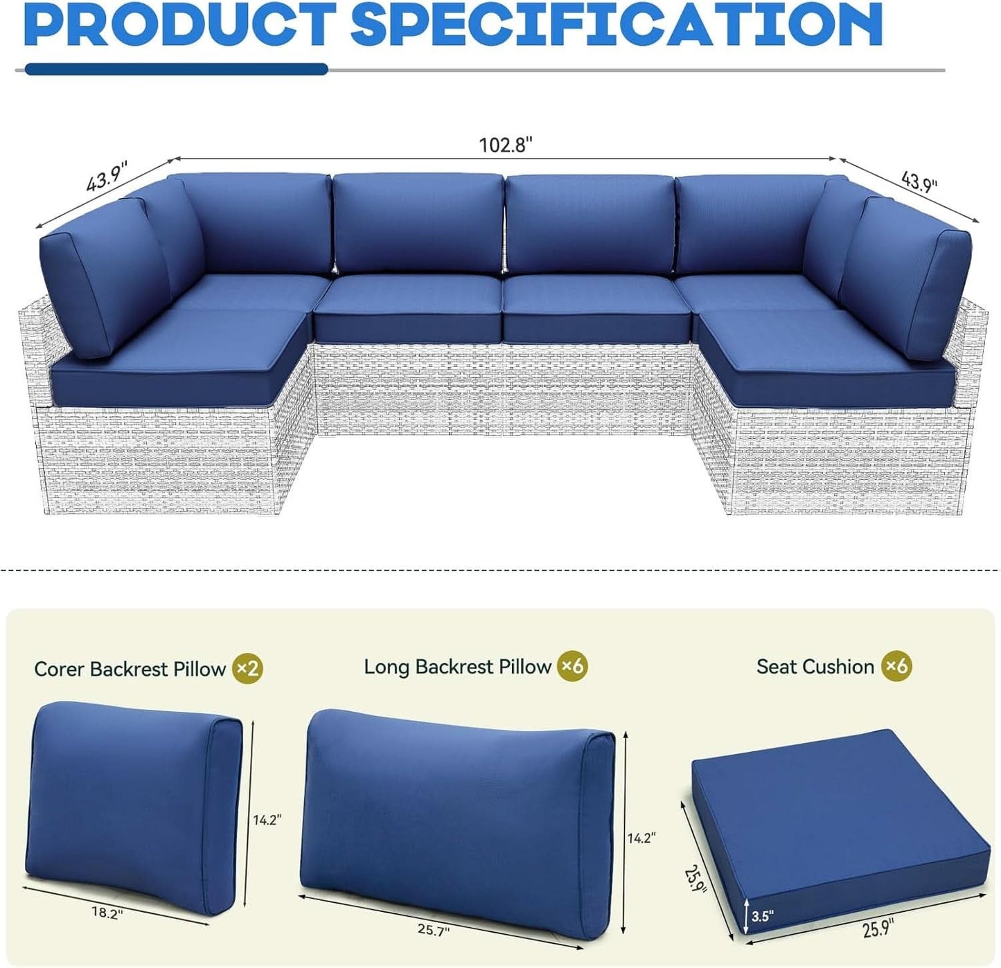 Water-Resistant Outdoor Cushions for Patio Furniture Sets-2