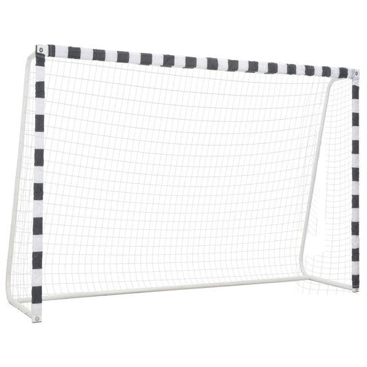 vidaXL Soccer Goal 118.1"x78.7"x35.4" Metal Black and White