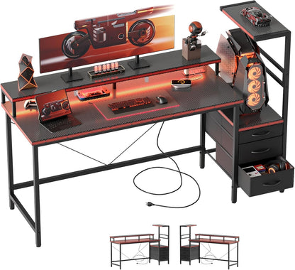 Multifunctional Gaming Desk With Integrated LED Lighting