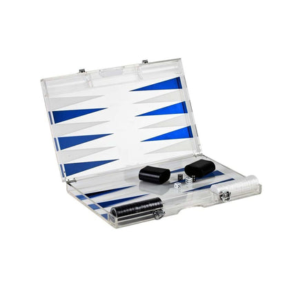 Premium 14-Inch Lucite Backgammon Set - Elegant Design for Timeless Enjoyment-0