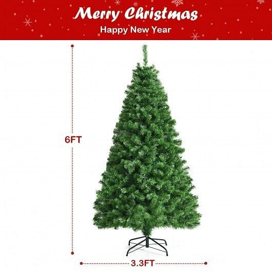 6 Feet Pre-lit Fiber Optic Artificial Christmas Tree with 617 Branch Tips-4