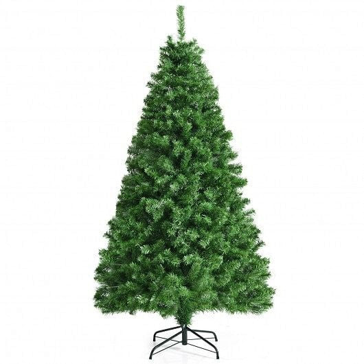 6 Feet Pre-lit Fiber Optic Artificial Christmas Tree with 617 Branch Tips-0