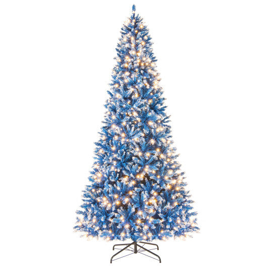 6/7/8/9 FT Artificial Christmas Tree with 767 Snowy Branch Tips-9 FT - Color: Blue - Size: 9 ft