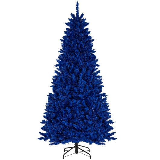 Pre-Lit Artificial Christmas Tree with 340 Blue LED Lights and 3 Modes-7 ft