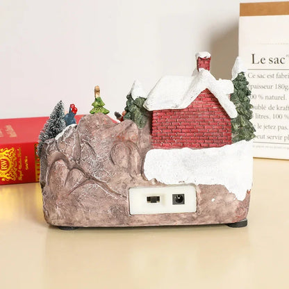 Rotating LED Christmas House Decoration with Music-2