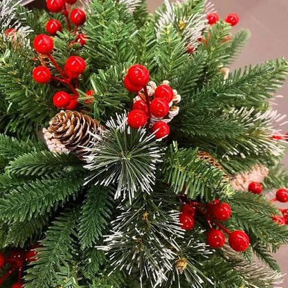 Christmas Planter Lighted Artificial Pine Trees with LED Lights-2