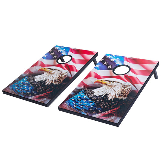 Cornhole Set – 3x2 ft MDF Boards, Portable Corn Hole Game with 8 Bean Bags & Carrying Case, Indoor/Outdoor Yard, Backyard, Beach & Camping Game