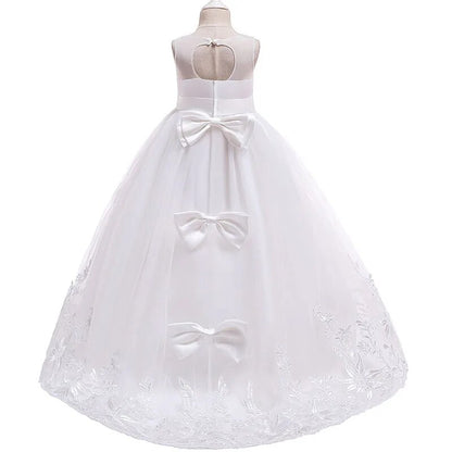 Christmas Girls Long Bridesmaid Dress Elegant Kids Clothes Children Wedding Formal Party Princess Evening 10 12 Years Vestidos